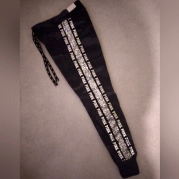 VS PINK BLING CAMO skinny joggers X-SMALL *NEW* - Picture 1 of 6